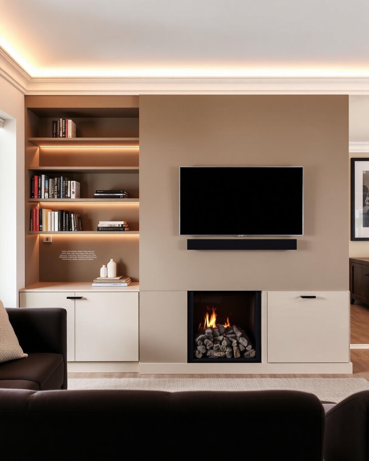 Media Wall with Fireplace